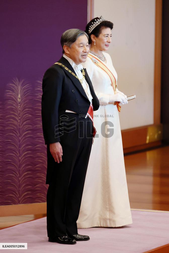 New Year ceremony attended by Japan's imperial family