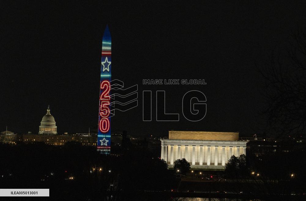 Freedom 250 new years at the  Washington Monument