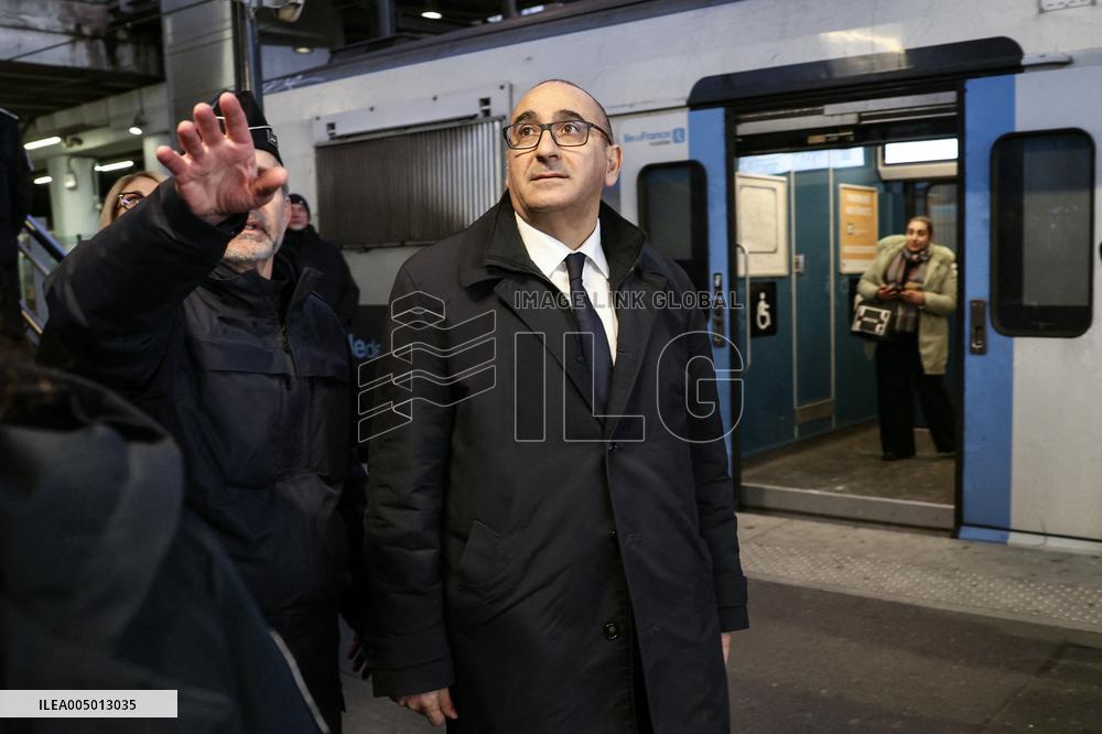 French Interior Minister Visits Law Enforcement Ahead Of New Year's Eve - France