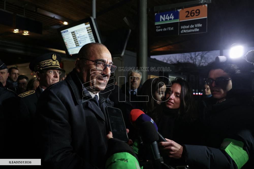 French Interior Minister Visits Law Enforcement Ahead Of New Year's Eve - France