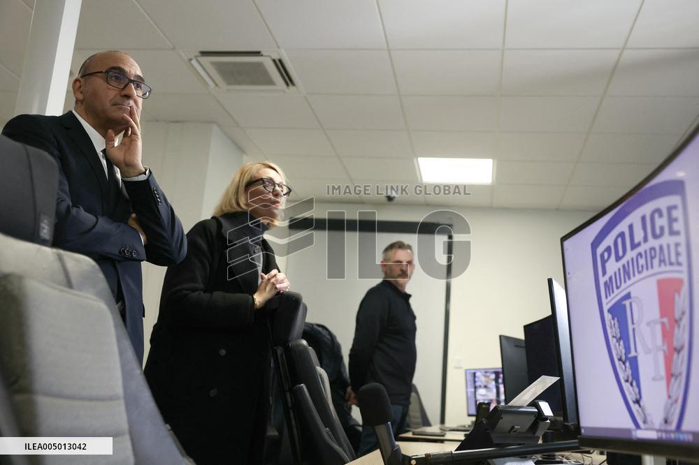 French Interior Minister Visits Law Enforcement Ahead Of New Year's Eve - France