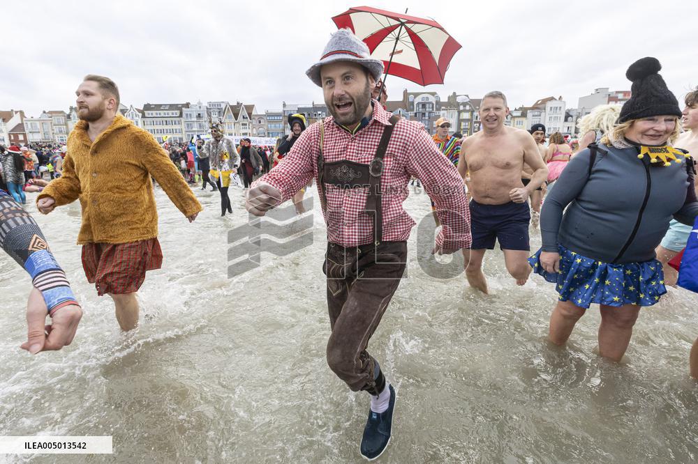 Bain des Givres At New Years Day Swim - Dunkirk