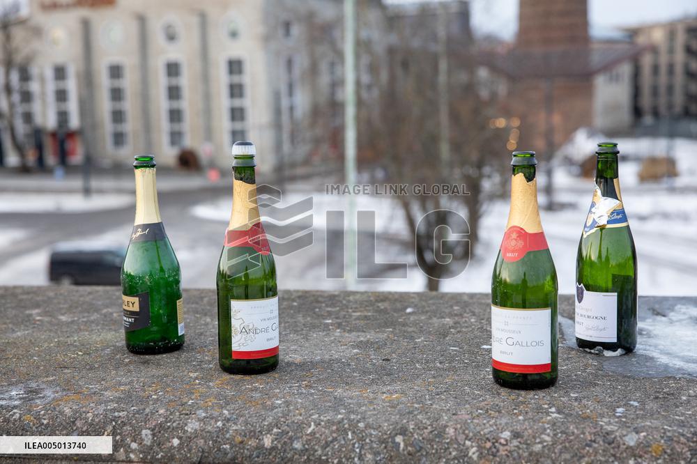 Garbage after the New Year's Eve celebrations