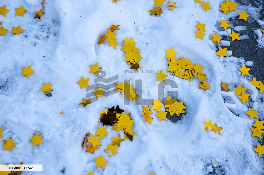 Garbage after the New Year's Eve celebrations