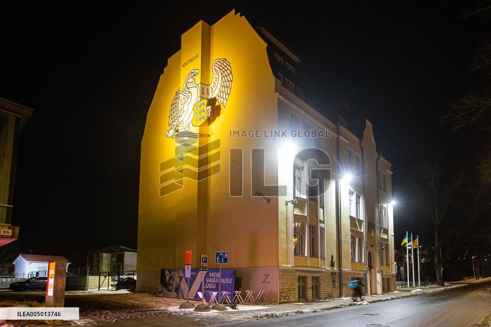A Z-symbol on Estonian Defence League's headquarters