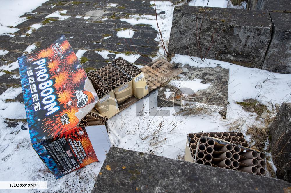 Garbage after the New Year's Eve celebrations