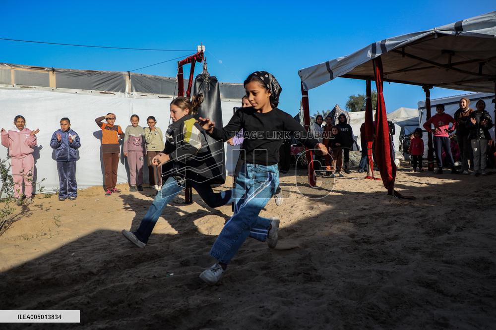 Boxing Training Session at A Displacement Camp - Khan Younis