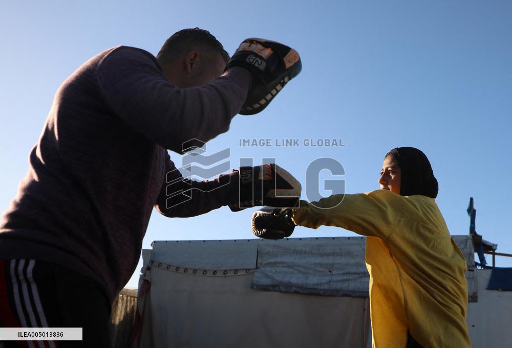 Boxing Training Session at A Displacement Camp - Khan Younis