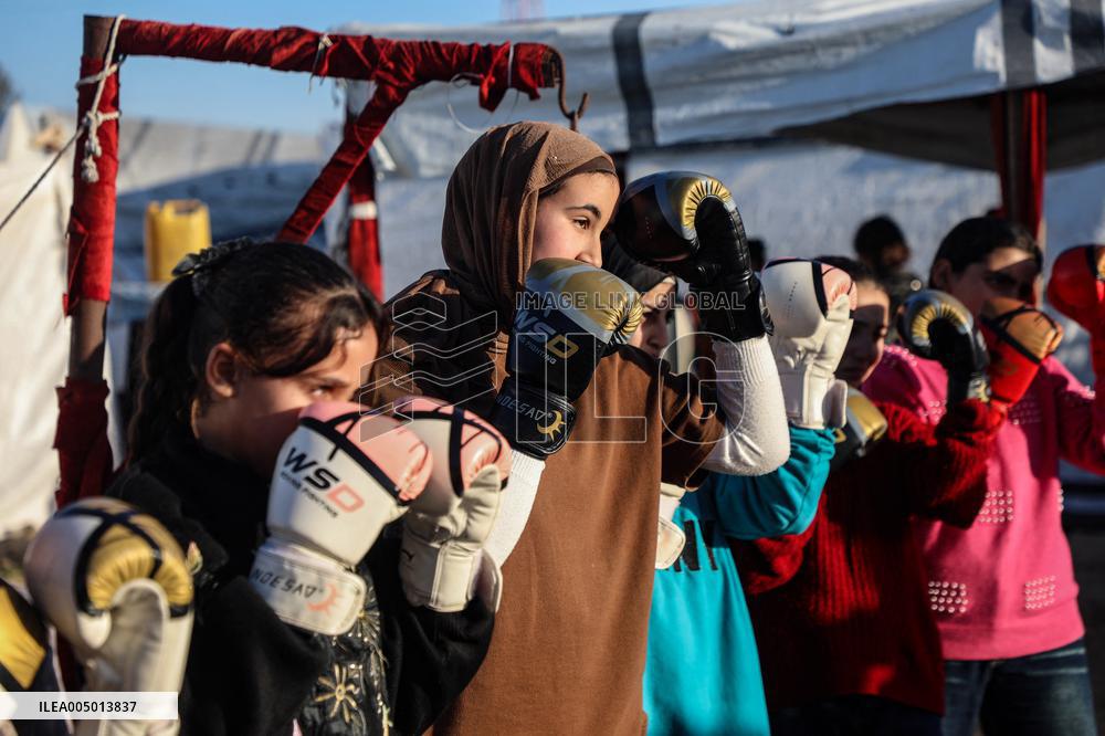 Boxing Training Session at A Displacement Camp - Khan Younis