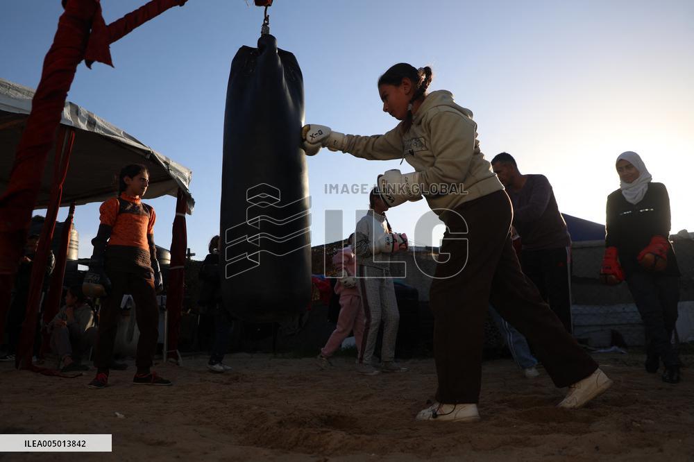 Boxing Training Session at A Displacement Camp - Khan Younis