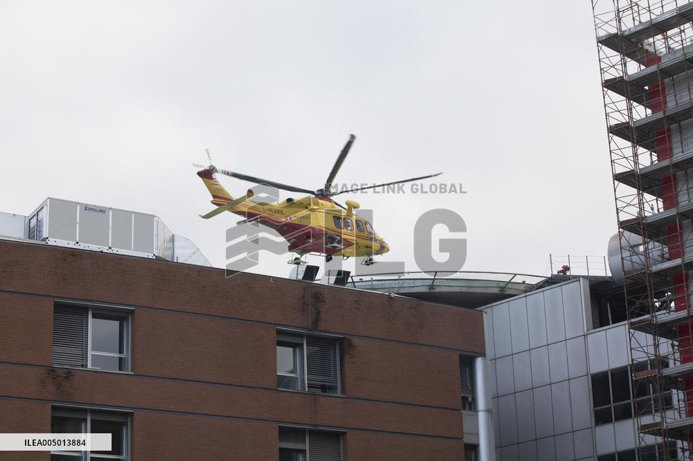 Victims of The Crans-Montana Fire Arrive by Helicopter - Milan