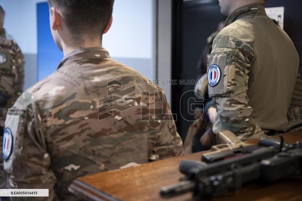 Sentinelle mission in front of the Eiffel Tower in Paris