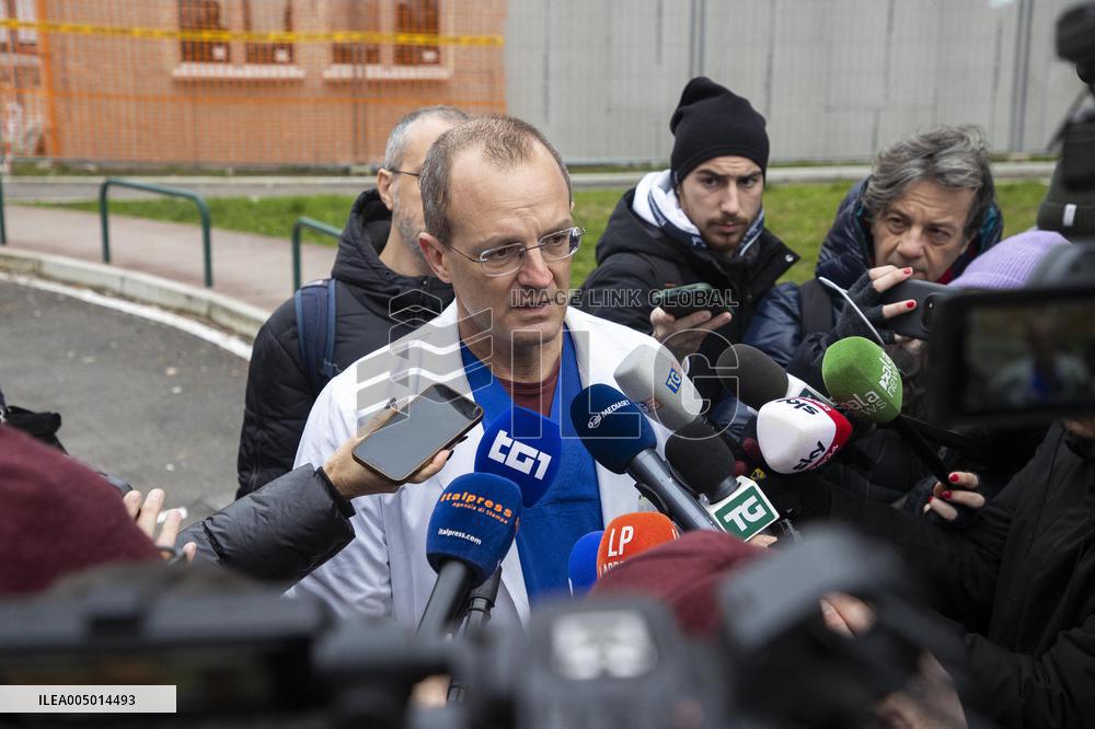 Press briefing about Crans fire victims at Niguarda Hospital in Milan