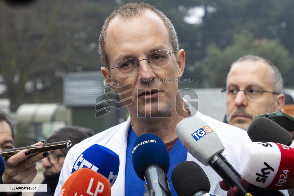 Press briefing about Crans fire victims at Niguarda Hospital in Milan