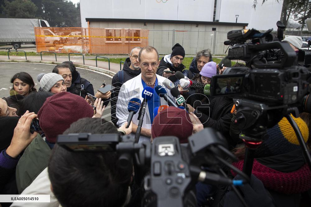 Press briefing about Crans fire victims at Niguarda Hospital in Milan