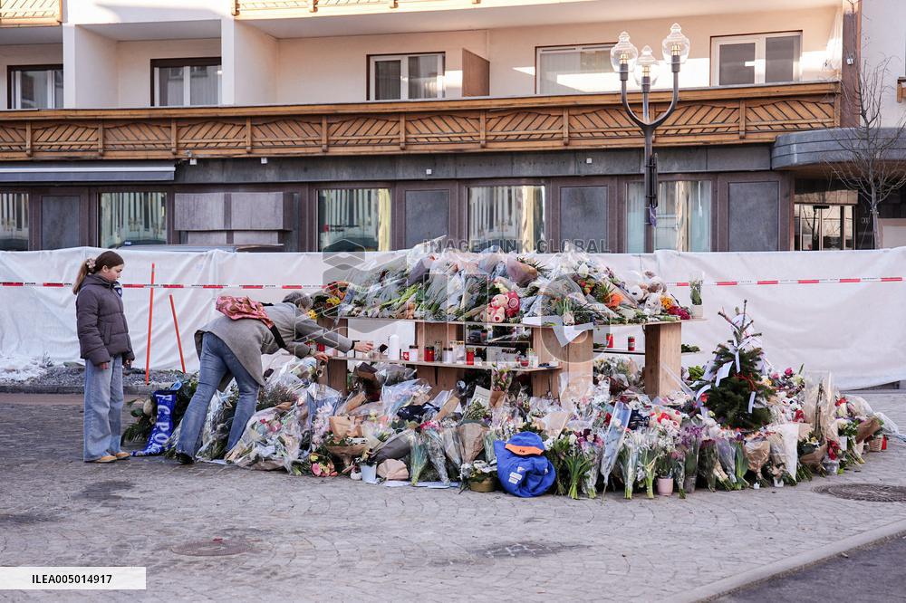 Flowers Brought Near the Le Constellation Bar - Crans-Montana