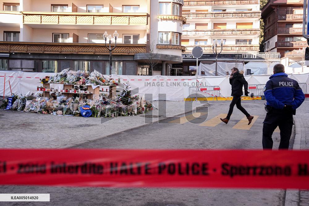 Flowers Brought Near the Le Constellation Bar - Crans-Montana