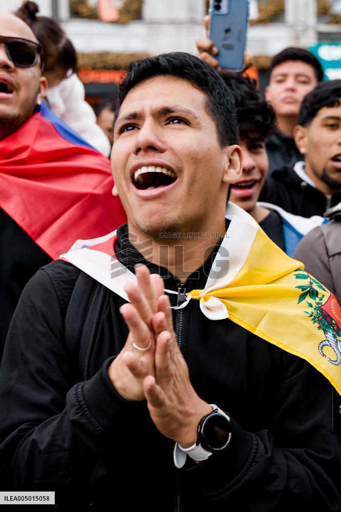 Venezuelans Abroad Celebrate US Capture Of Maduro - Madrid