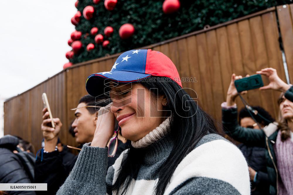 Venezuelans Abroad Celebrate US Capture Of Maduro - Madrid