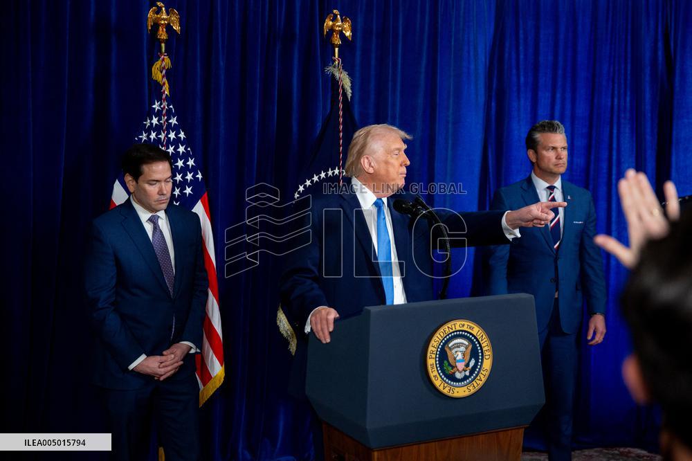 Donald Trump at news conference at the Mar-a-Lago Club in Palm Beach