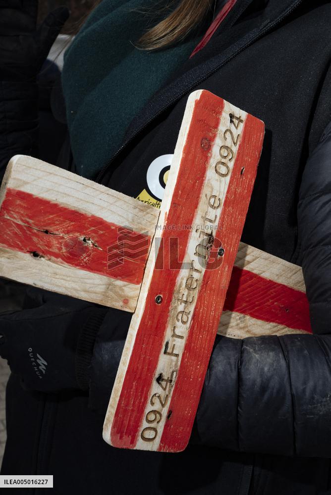 Farmers procession through the streets of Toulouse
