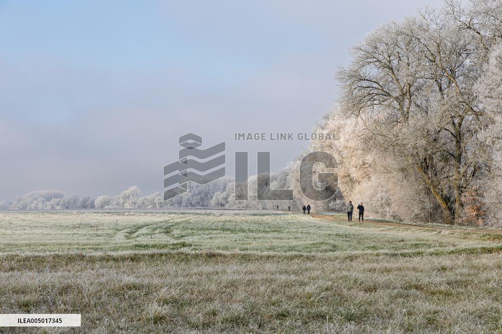 Frost Scenery in Civray-de-Touraine - France