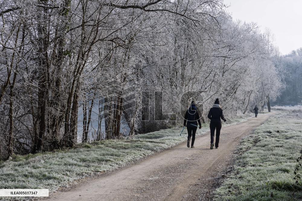 Frost Scenery in Civray-de-Touraine - France