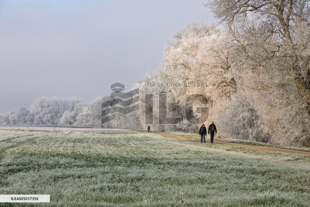 Frost Scenery in Civray-de-Touraine - France
