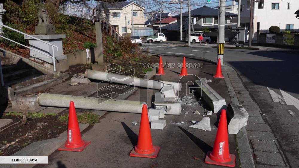 [Breaking News]Aftermath of strong quake in northeastern Japan