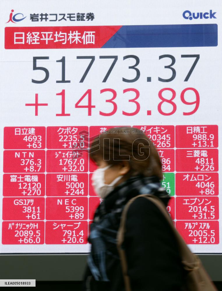 Tokyo stocks surge in morning