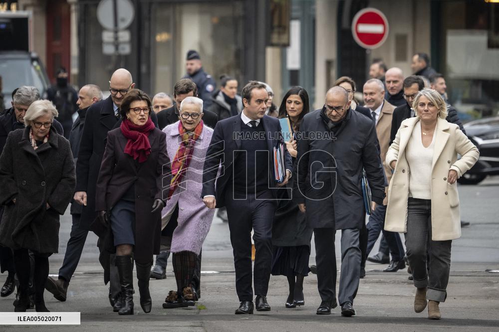 French Government Arriving at First Cabinet Meeting of 2026 at Elysee - Paris