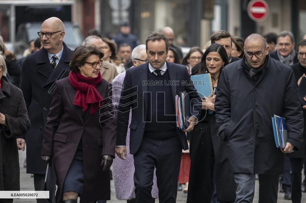 French Government Arriving at First Cabinet Meeting of 2026 at Elysee - Paris