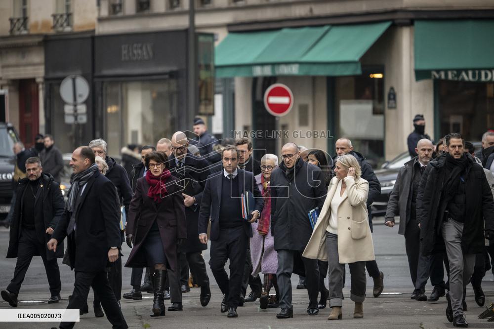 French Government Arriving at First Cabinet Meeting of 2026 at Elysee - Paris