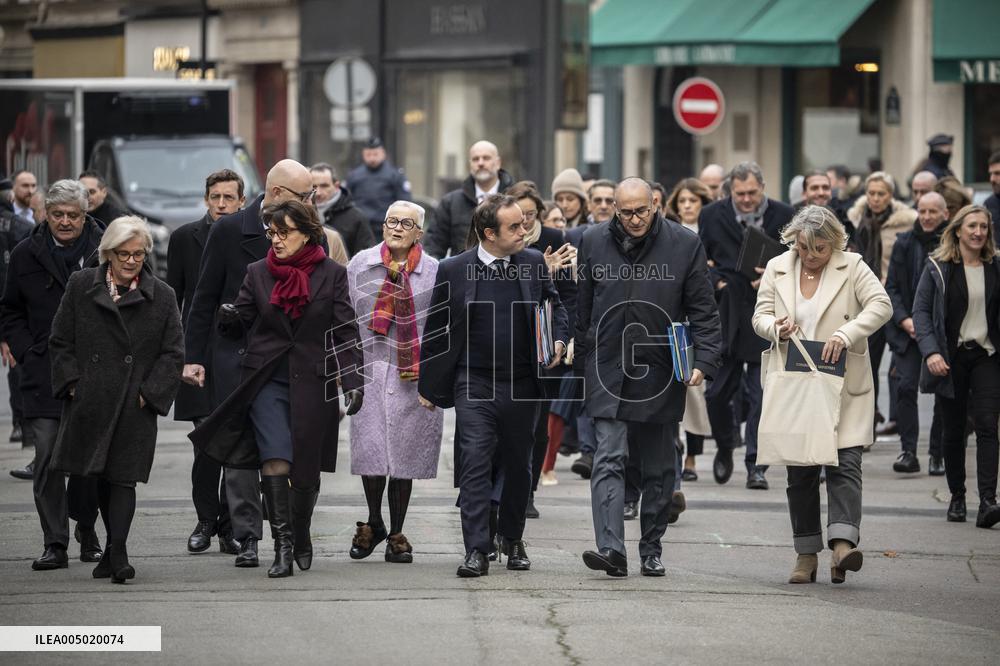 French Government Arriving at First Cabinet Meeting of 2026 at Elysee - Paris
