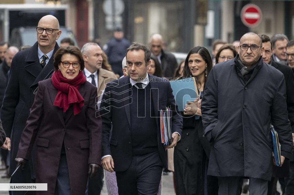 French Government Arriving at First Cabinet Meeting of 2026 at Elysee - Paris