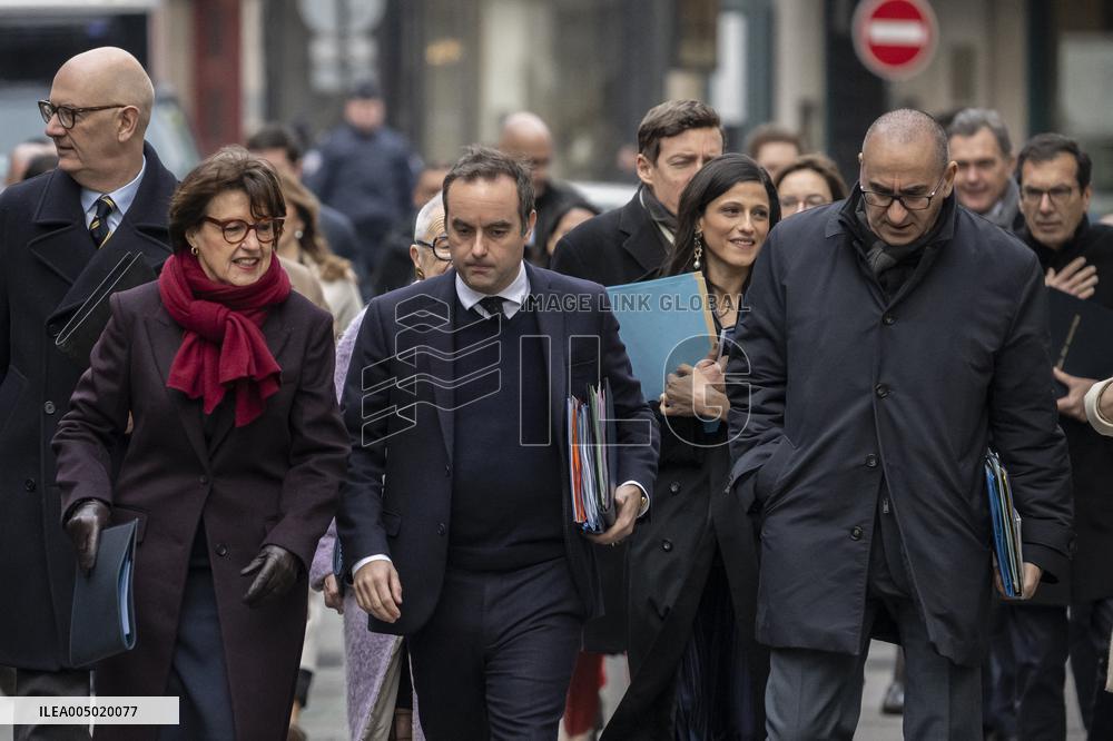 French Government Arriving at First Cabinet Meeting of 2026 at Elysee - Paris