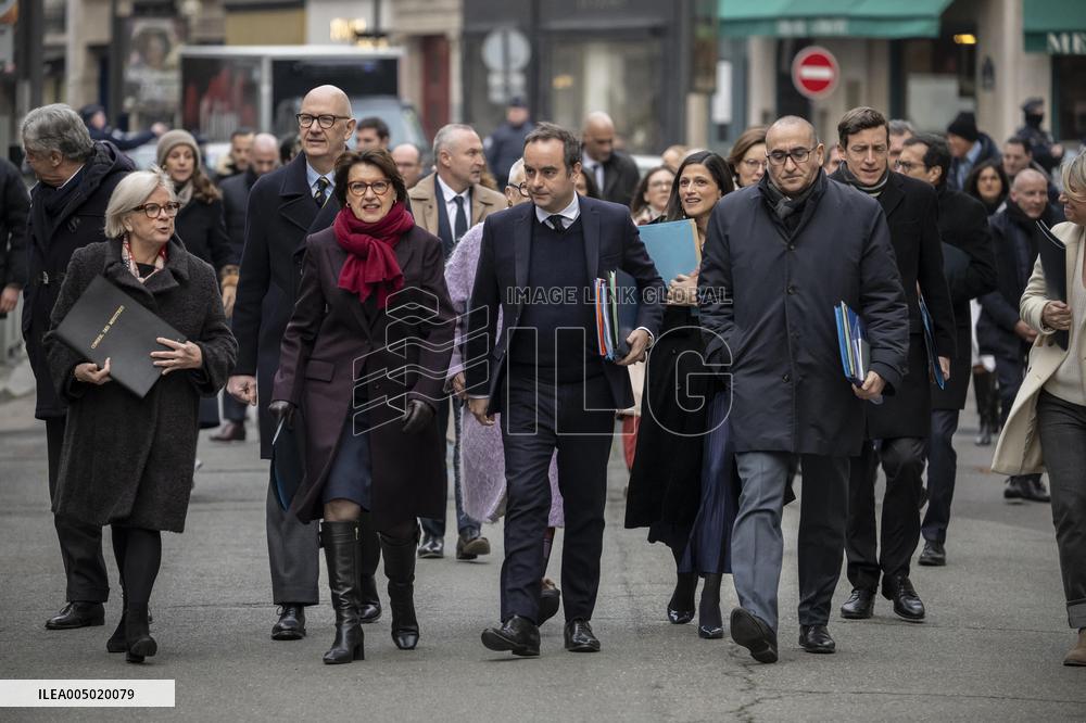 French Government Arriving at First Cabinet Meeting of 2026 at Elysee - Paris