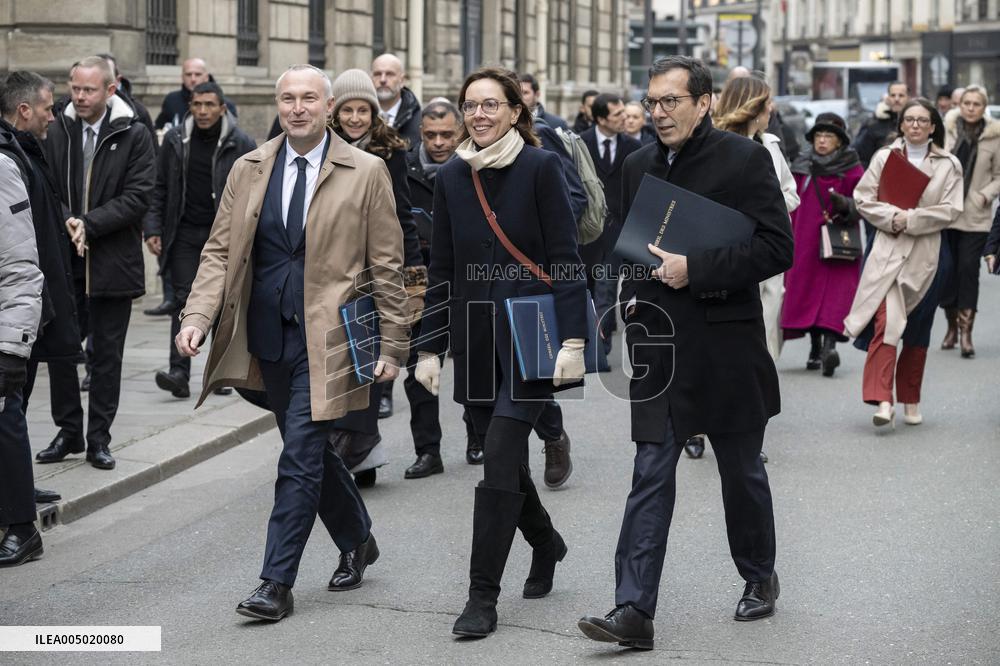 French Government Arriving at First Cabinet Meeting of 2026 at Elysee - Paris