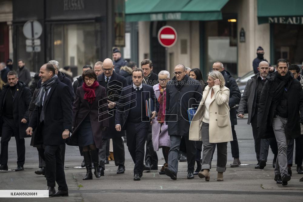 French Government Arriving at First Cabinet Meeting of 2026 at Elysee - Paris