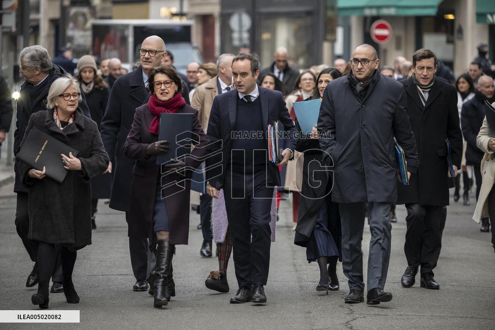 French Government Arriving at First Cabinet Meeting of 2026 at Elysee - Paris