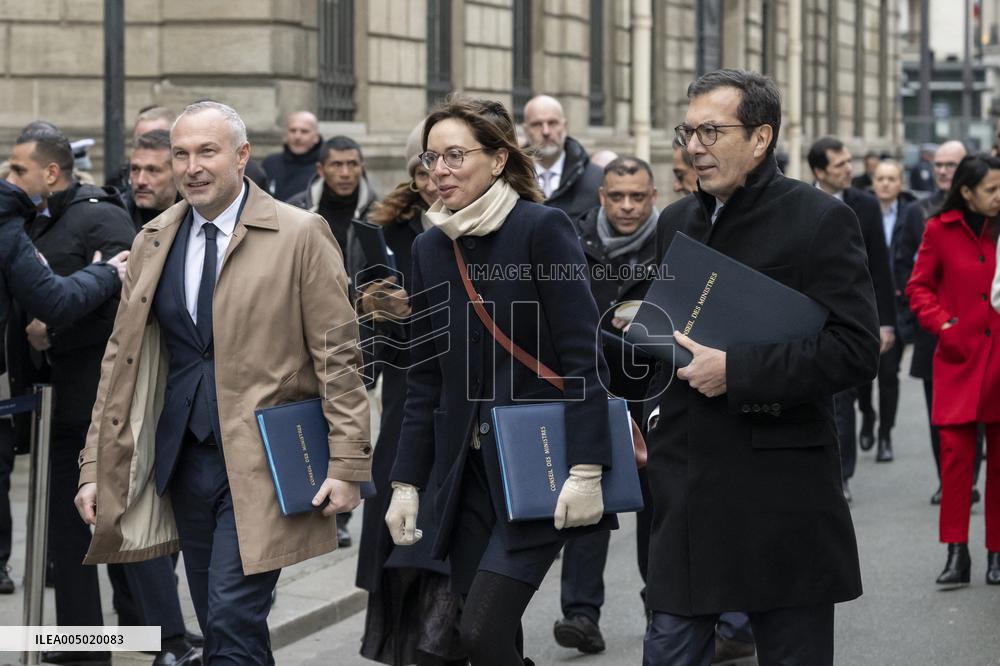 French Government Arriving at First Cabinet Meeting of 2026 at Elysee - Paris