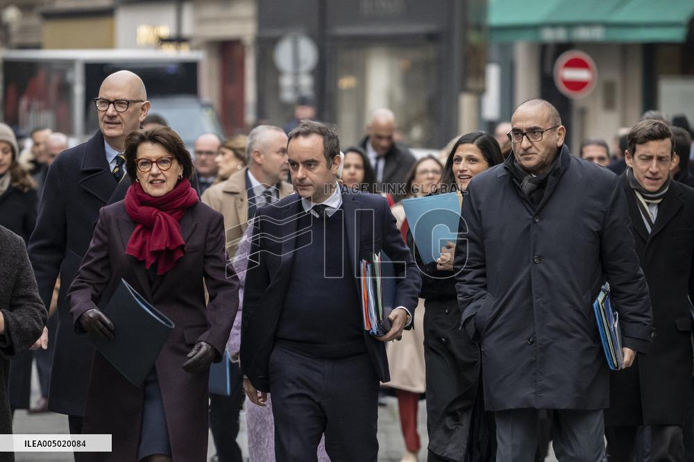 French Government Arriving at First Cabinet Meeting of 2026 at Elysee - Paris