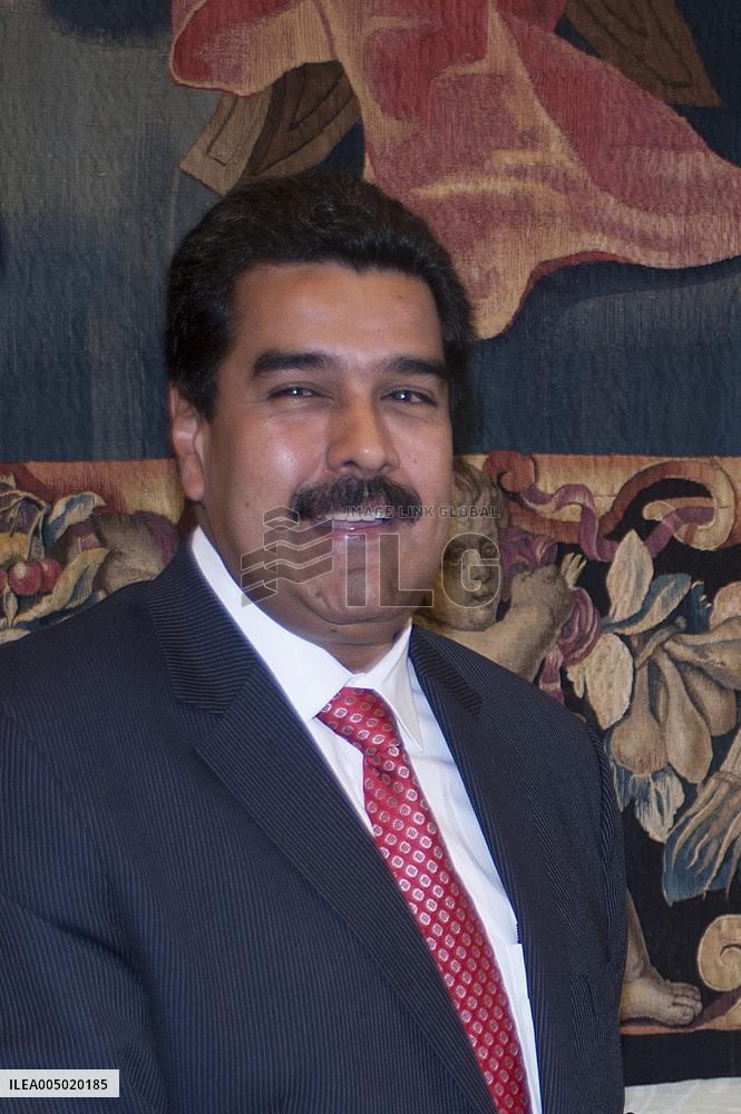 File photo of Nicolas Maduro with Pope Francis in 2013 - Vatican