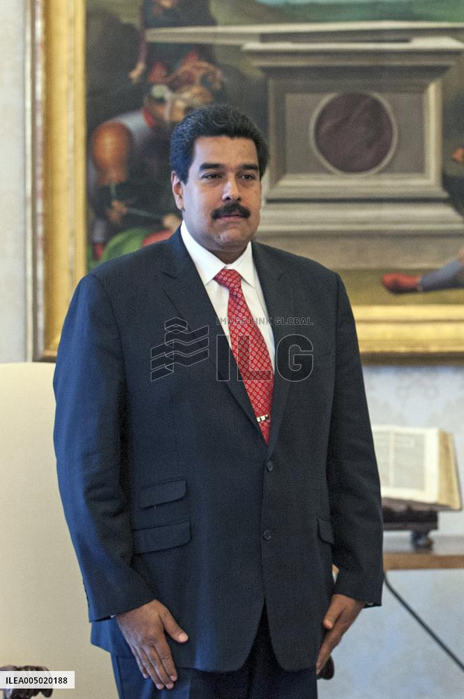File photo of Nicolas Maduro with Pope Francis in 2013 - Vatican