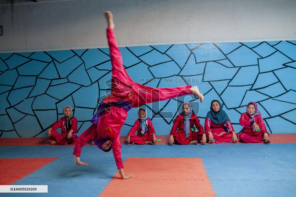 Afghan Girls Practice Wushu in Herat - Afghanistan