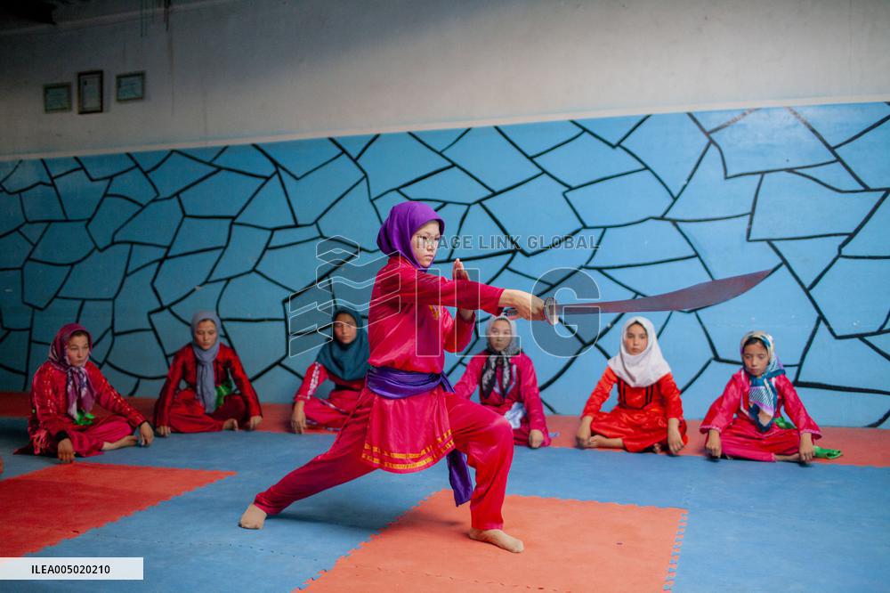 Afghan Girls Practice Wushu in Herat - Afghanistan