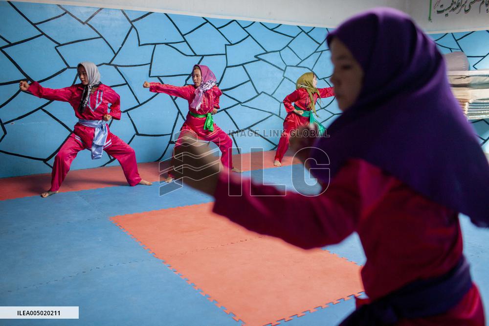 Afghan Girls Practice Wushu in Herat - Afghanistan