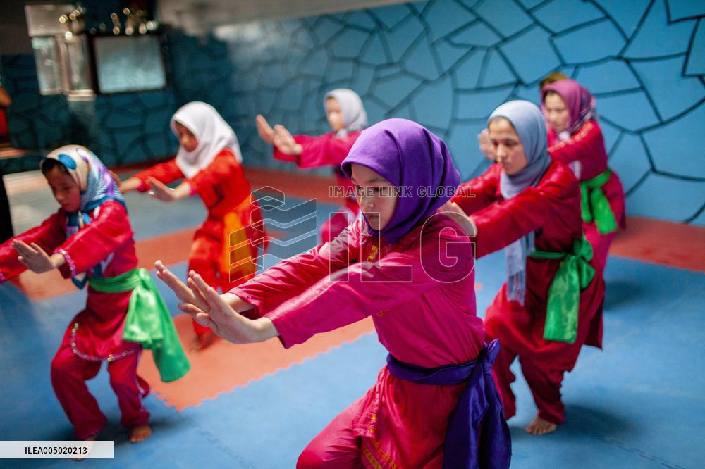 Afghan Girls Practice Wushu in Herat - Afghanistan