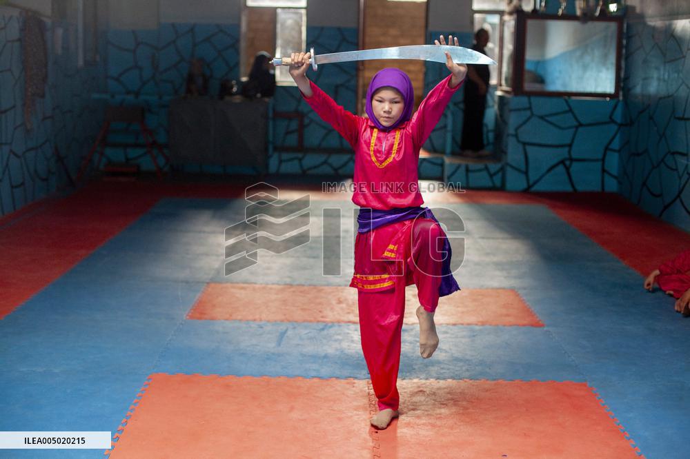 Afghan Girls Practice Wushu in Herat - Afghanistan