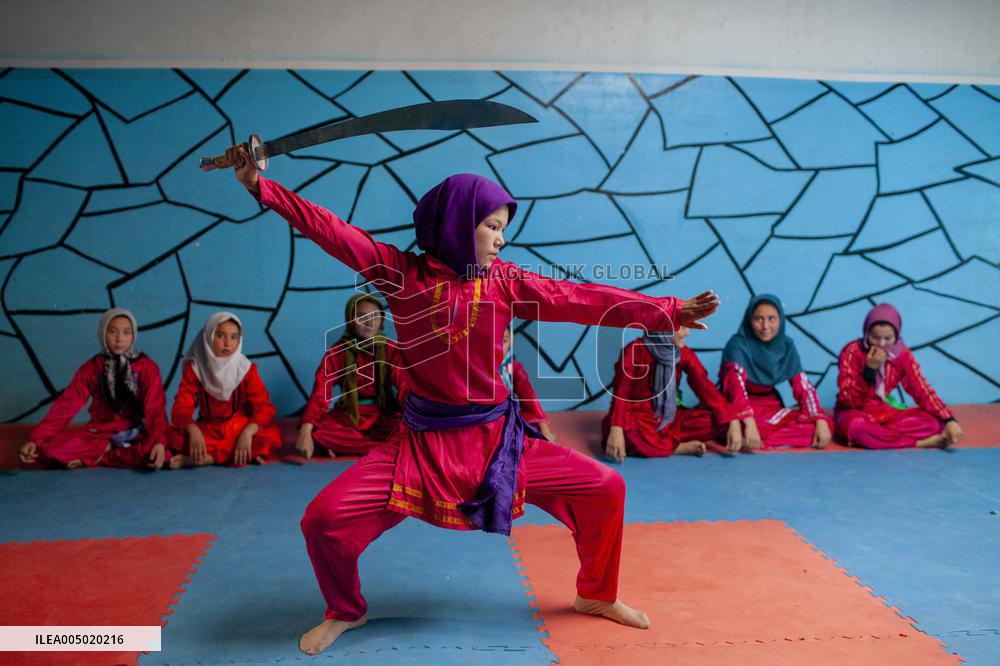 Afghan Girls Practice Wushu in Herat - Afghanistan